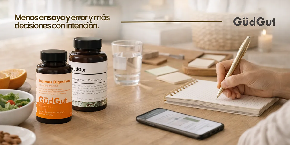 Enzimas digestivas y probióticos como apoyo intestinal según tus síntomas